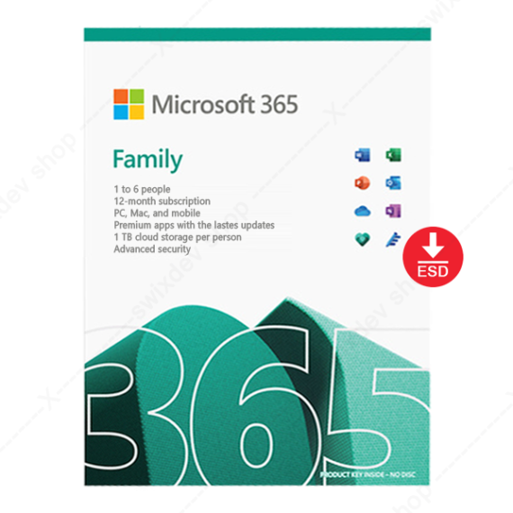 Familia Microsoft 365, 6 usuarios, 12 meses - SwixDev